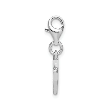 Sterling Silver Letter Y Pendant with Cubic Zirconia, Dainty Alphabet Charm Necklace
