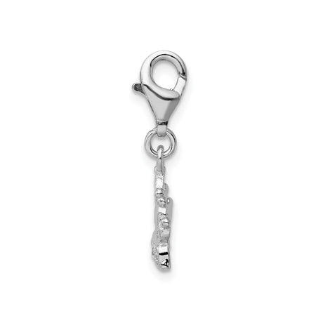 Sterling Silver Tiara Crown Charm Pendant with Cubic Zirconia, Royal Theme Jewelry for Women
