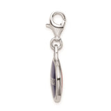 Sterling Silver Florida Charm Pendant with Blue Enamel and Bold Lettering Souvenir