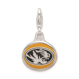Sterling Silver Enamel Charm Pendant, University of Missouri Tigers Black and Gold Logo