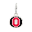 Sterling Silver Charm with Red Block O Logo, Ohio State University Clip-On Pendant