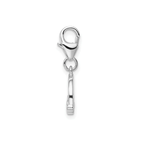 Sterling Silver Rainbow Charm Pendant with Blue Green Enamel and Cloud Accents