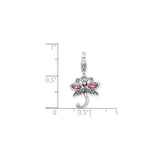Sterling Silver Dragonfly Charm Pendant with Pink Crystal Wings, Nature and Spiritual Symbol