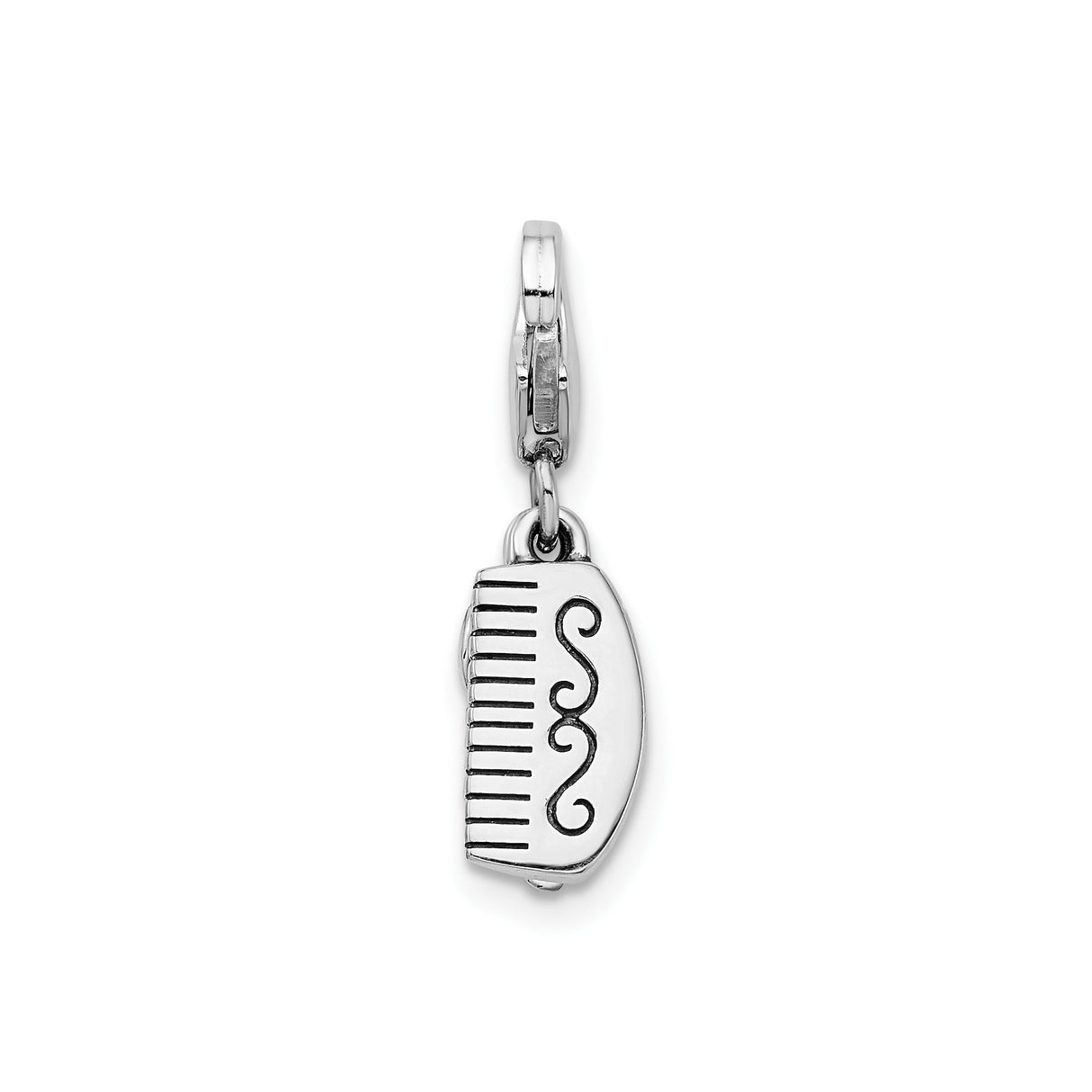 Sterling Silver Baby Shoe Charm with Pink Crystal Accents and Bow Detail