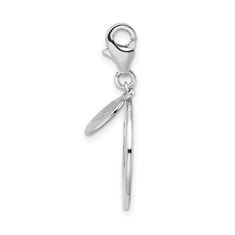 Sterling Silver Round Charm Pendant, Be Happy Message, Polished Finish, Inspirational Jewelry