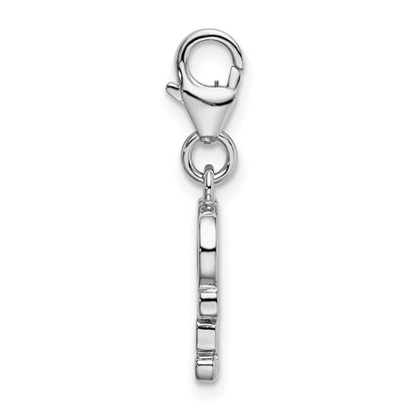 Red Enameled Love Lobster Clasp Charm Pendant in Real 925 Sterling Silver