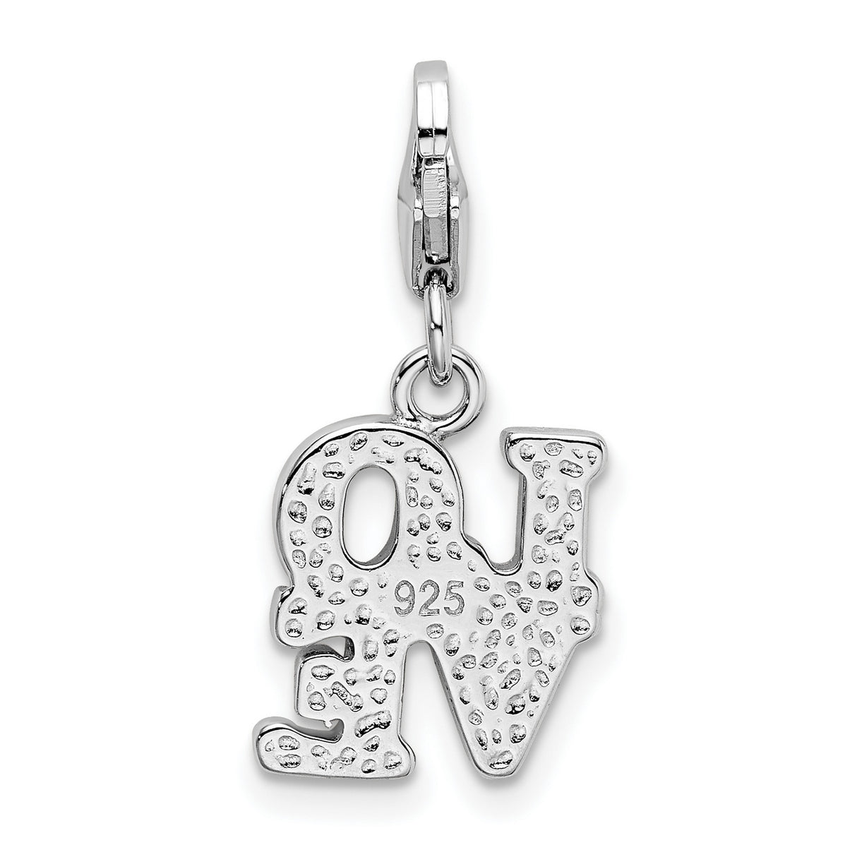 Red Enameled Love Lobster Clasp Charm Pendant in Real 925 Sterling Silver