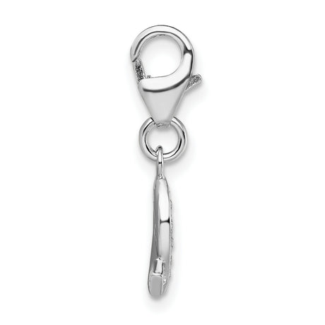Sterling Silver Awareness Ribbon Pendant with Clear Crystal Accents, Support Symbol Jewelry