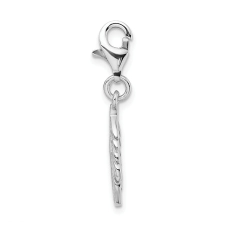 Sterling Silver Feather Pendant with Lobster Clasp, Boho Nature-Inspired Charm Jewelry