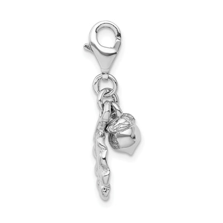 Sterling Silver Oak Leaf Acorn Charm Pendant, Nature Forest Theme Jewelry