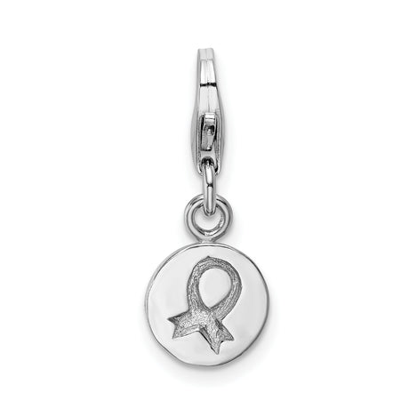 Sterling Silver Awareness Ribbon Pendant, Support and Hope Symbol Charm for Women