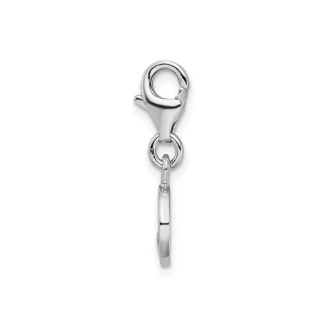 Sterling Silver Clover Charm Pendant with Raised Four Leaf Design, Celtic Luck Symbol