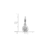 Sterling Silver Clover Charm Pendant with Raised Four Leaf Design, Celtic Luck Symbol
