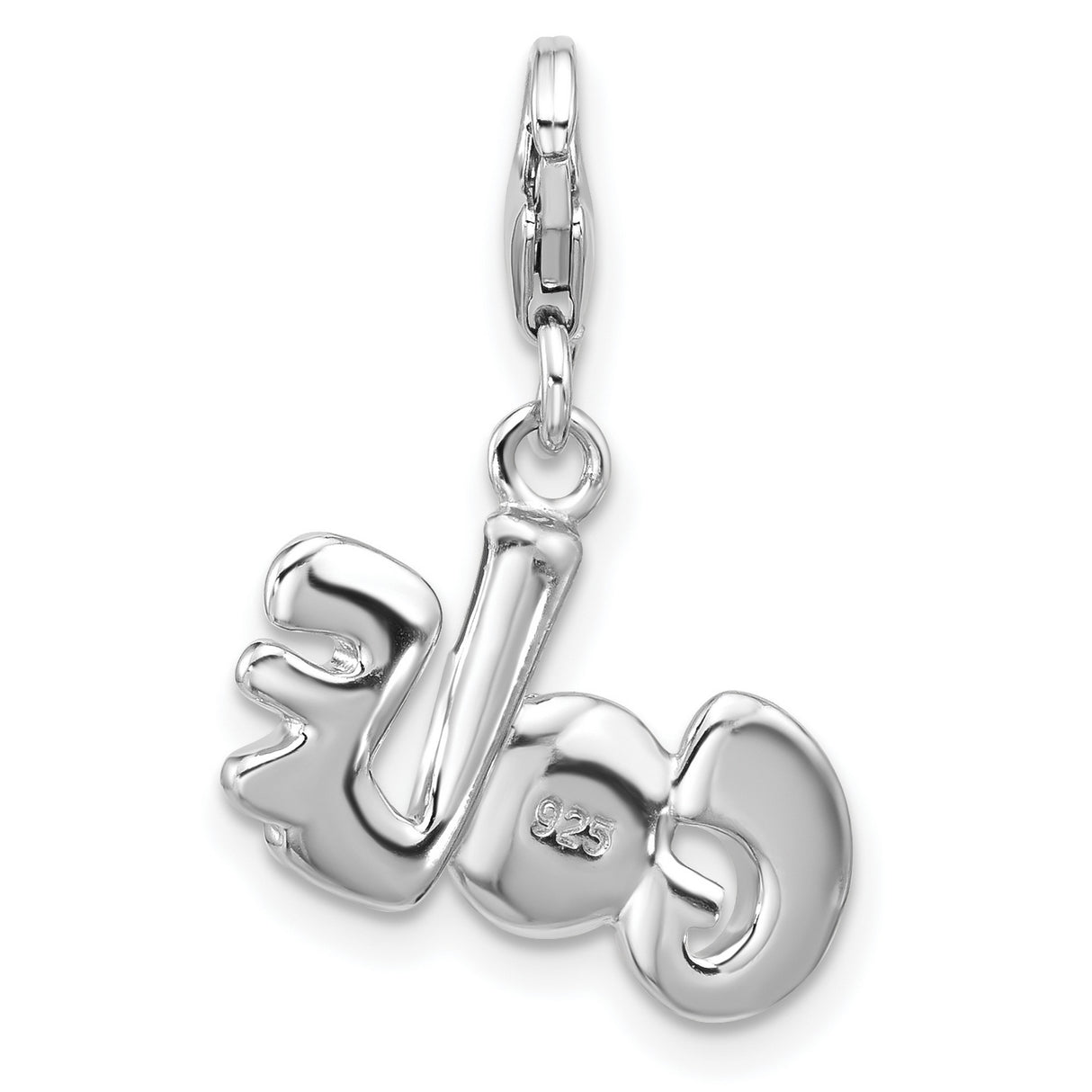 Sterling Silver Golf Club and Ball Pendant with Clear Crystal Accents, Sports Charm for Women