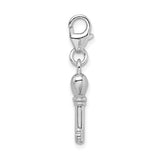 Sterling Silver Heart Key Charm Pendant with Lobster Clasp, Romantic Jewelry for Women