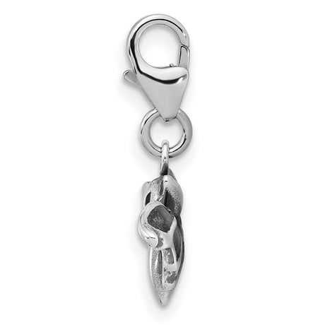 Sterling Silver Bat Charm Pendant with Lobster Clasp, Gothic Halloween Jewelry