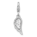 CZ Angel Wing Charm Pendant in Real 925 Sterling Silver