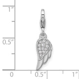 CZ Angel Wing Charm Pendant in Real 925 Sterling Silver