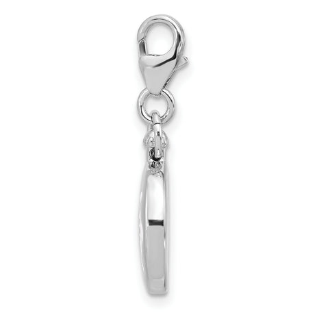 Sterling Silver Compass Charm Pendant, Reversible 3D Nautical Design, Unisex Adventure Jewelry