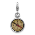 Sterling Silver Compass Charm Pendant, Reversible 3D Nautical Design, Unisex Adventure Jewelry