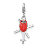 Sterling Silver Helicopter Pendant with Detailed Rotor and Cockpit Window, Aviation Jewelry