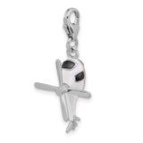 Sterling Silver Helicopter Pendant with Detailed Rotor and Cockpit Window, Aviation Jewelry