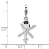 Sterling Silver Helicopter Pendant with Detailed Rotor and Cockpit Window, Aviation Jewelry