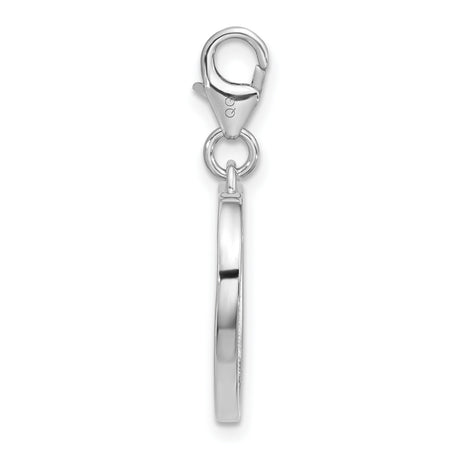 Sterling Silver Heart Shaped American Flag Charm Pendant with Red White Blue Enamel