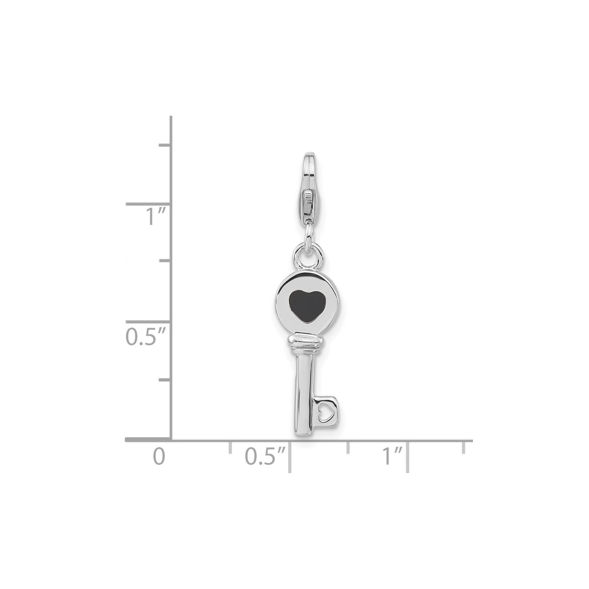 Sterling Silver Key Pendant with Heart Cutout Design, Romantic Jewelry for Women