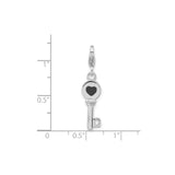 Sterling Silver Key Pendant with Heart Cutout Design, Romantic Jewelry for Women