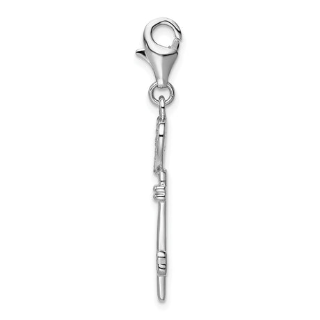 Sterling Silver Heart Key Pendant with Cubic Zirconia, Romantic Symbolic Design for Women