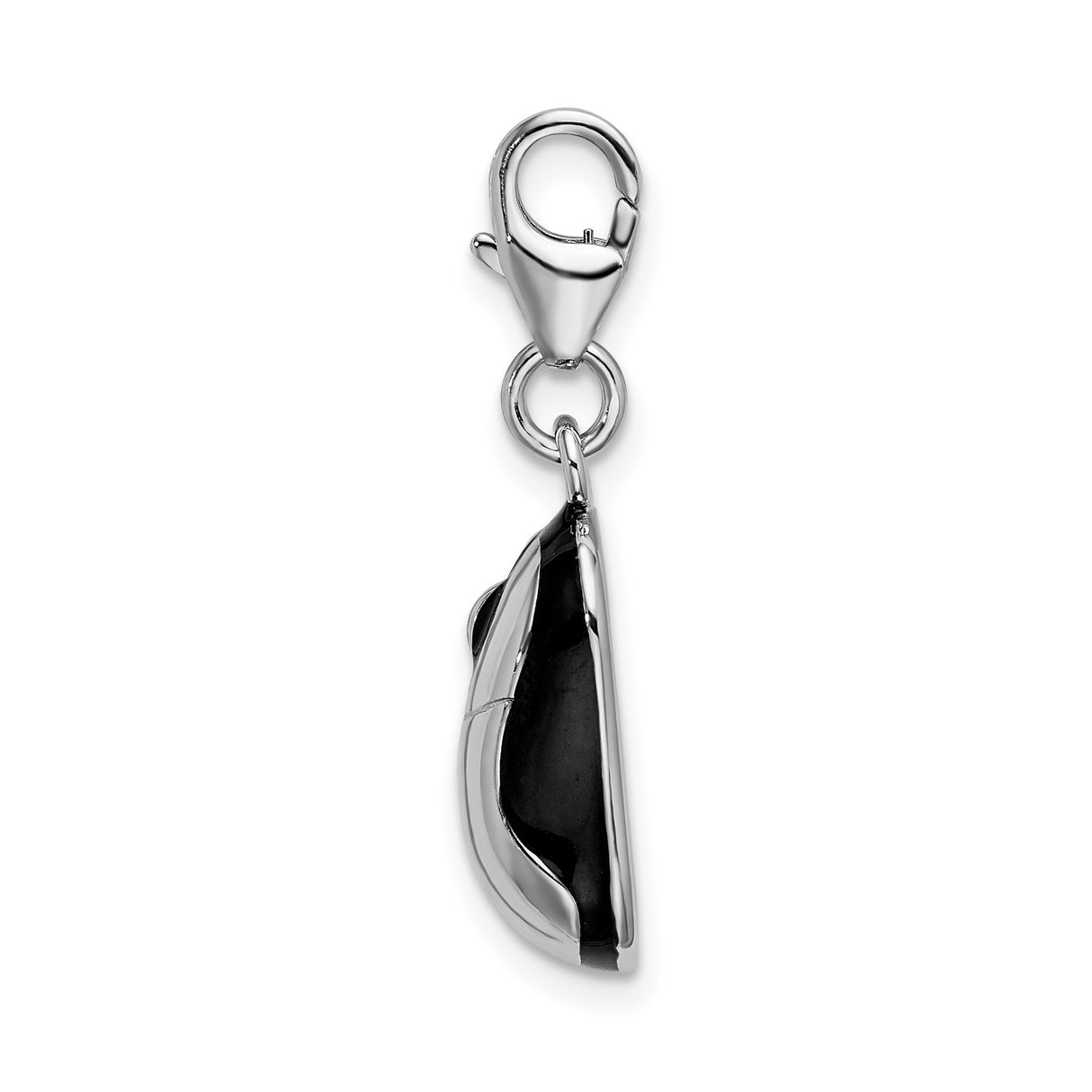 Sterling Silver Mouse Charm Pendant, Polished 3D Computer Design, Tech Geek Gamer Jewelry