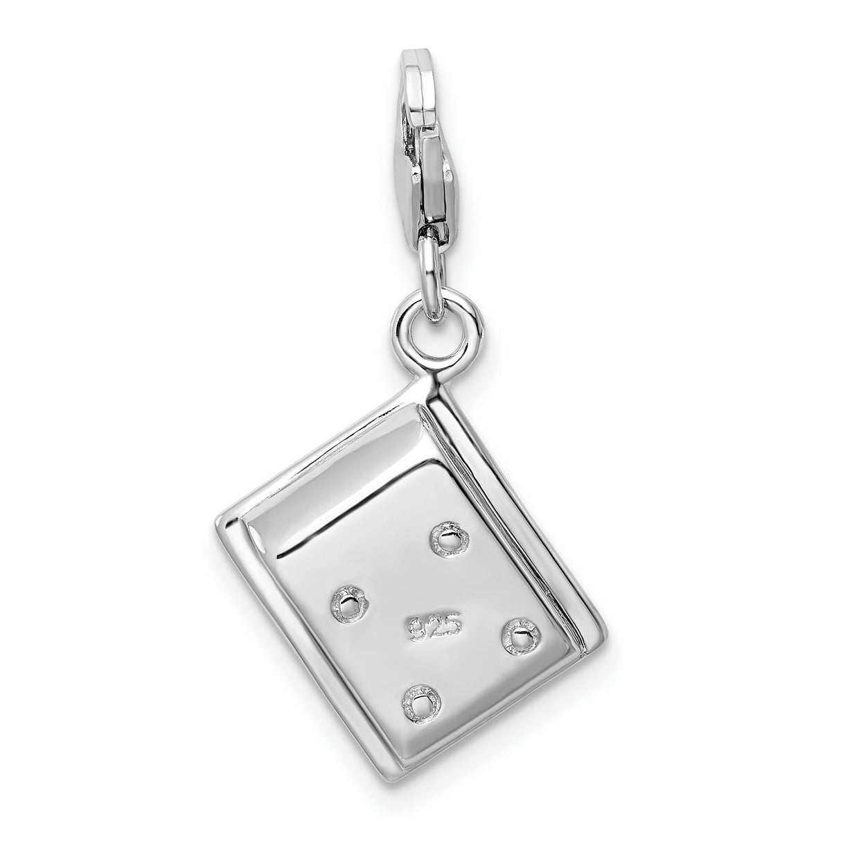 Sterling Silver Calculator Charm Pendant with Keypad Design, Educational Math Jewelry