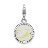 Sterling Silver Photo Charm Pendant with Circle Design, Custom Memorial Keepsake