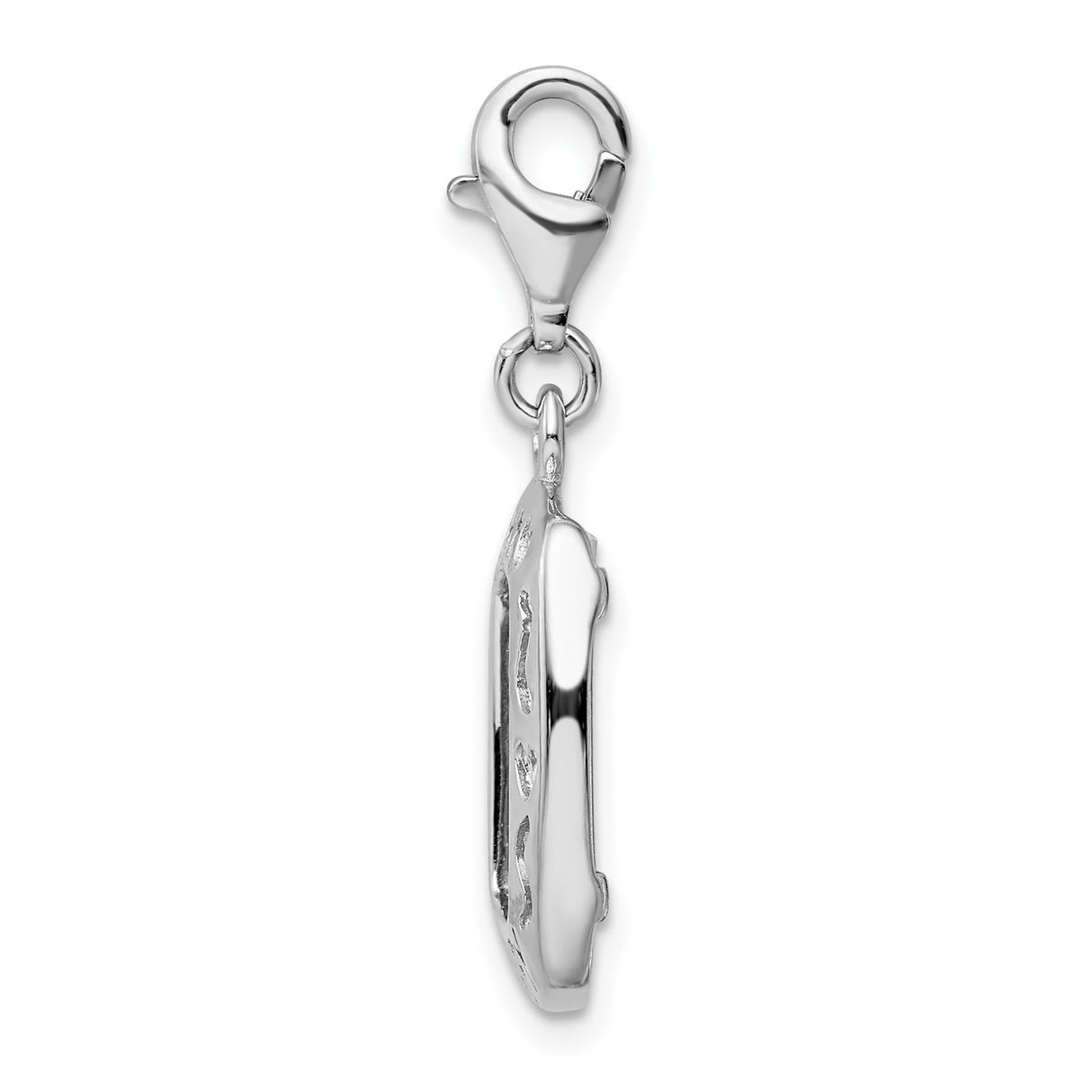 Sterling Silver Baby Photo Pendant with My Baby Engraving, Heart Swirl Design Charm