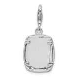 Sterling Silver Baby Photo Pendant with My Baby Engraving, Heart Swirl Design Charm