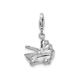 Sterling Silver Charm Pendant with Baby Stroller Design, Symbolizing Motherhood and New Birth