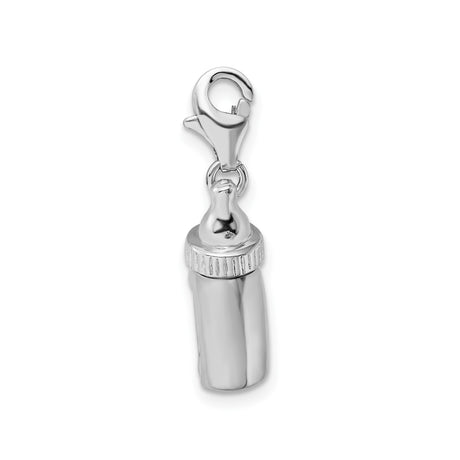 Sterling Silver Baby Bottle Charm Pendant, Symbol of Motherhood and Love