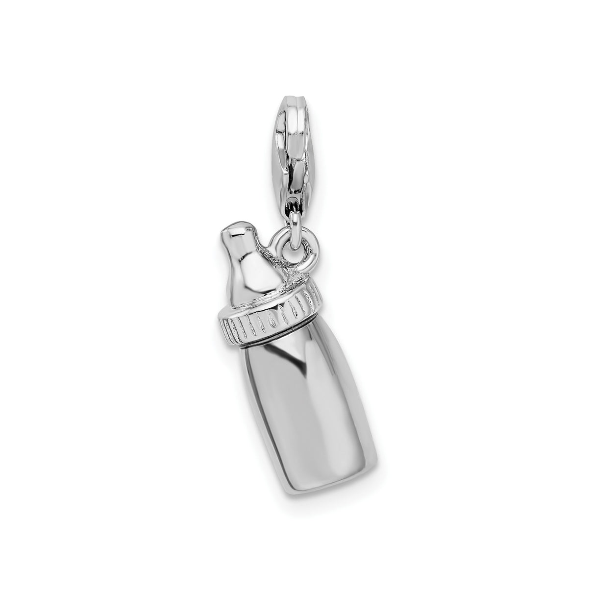 Sterling Silver Baby Bottle Charm Pendant, Symbol of Motherhood and Love