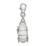 Sterling Silver Stroller Charm Pendant with Lobster Clasp, Baby Carriage Design for Bracelets