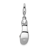 Sterling Silver Sandal Charm Pendant with Marcasite and Black Enamel, Summer Shoe Design for Women