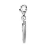 Sterling Silver Cell Phone Pendant Charm with Cubic Zirconia, Retro Tech Style