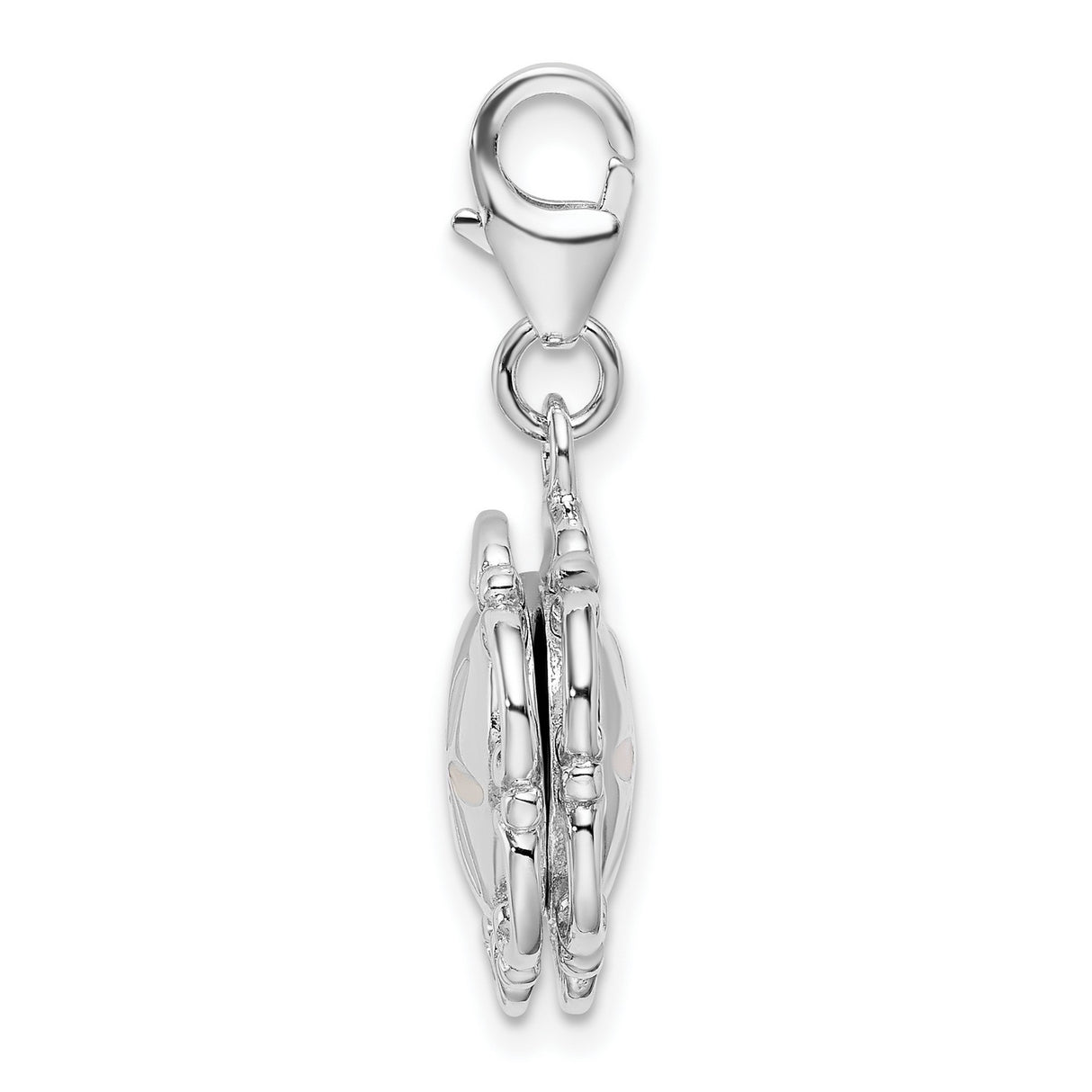 Sterling Silver Sand Dollar Locket Pendant with Floral Star, Nautical Beach Theme