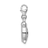 Sterling Silver Alarm Clock Charm Pendant, Vintage Style Clock Face Design