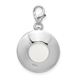 3-D Cappuccino Clip-On Charm Pendant in Real 925 Sterling Silver