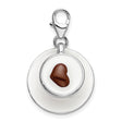 3-D Cappuccino Clip-On Charm Pendant in Real 925 Sterling Silver