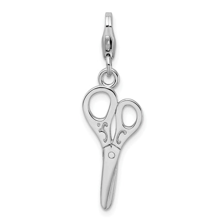 Sterling Silver Scissors Charm Pendant with Lobster Clasp, Tool Symbol for Stylists or Crafters