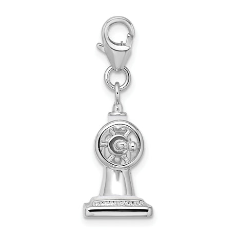 Sterling Silver Sewing Machine Charm Pendant with Vintage Scrollwork Design