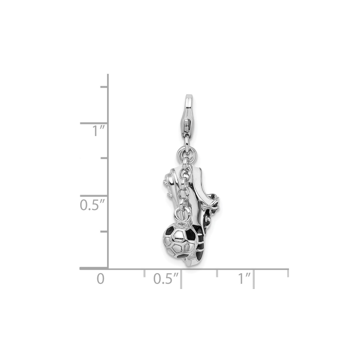 Sterling Silver Soccer Pendant with Ball and Cleat Design, Sports Themed Charm