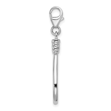 Sterling Silver Tennis Racket Pendant Charm, Sports Jewelry for Women and Men